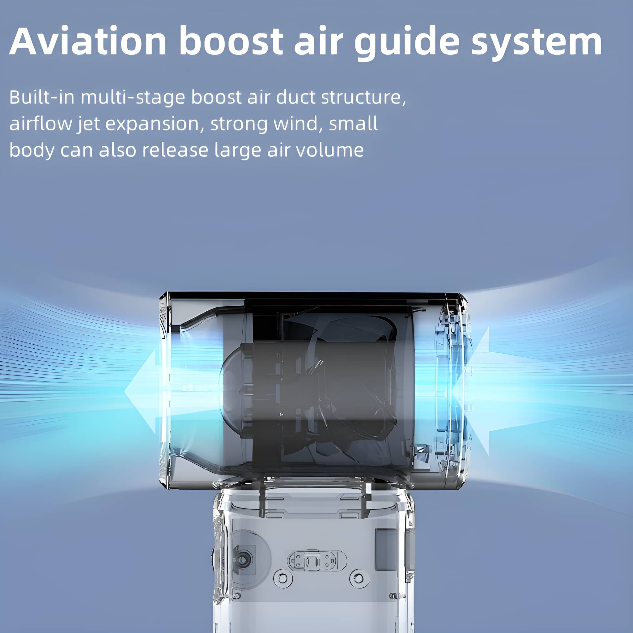 Aviation-Luftführungssystem mit Pfeilen, die den Luftstrom zeigen.