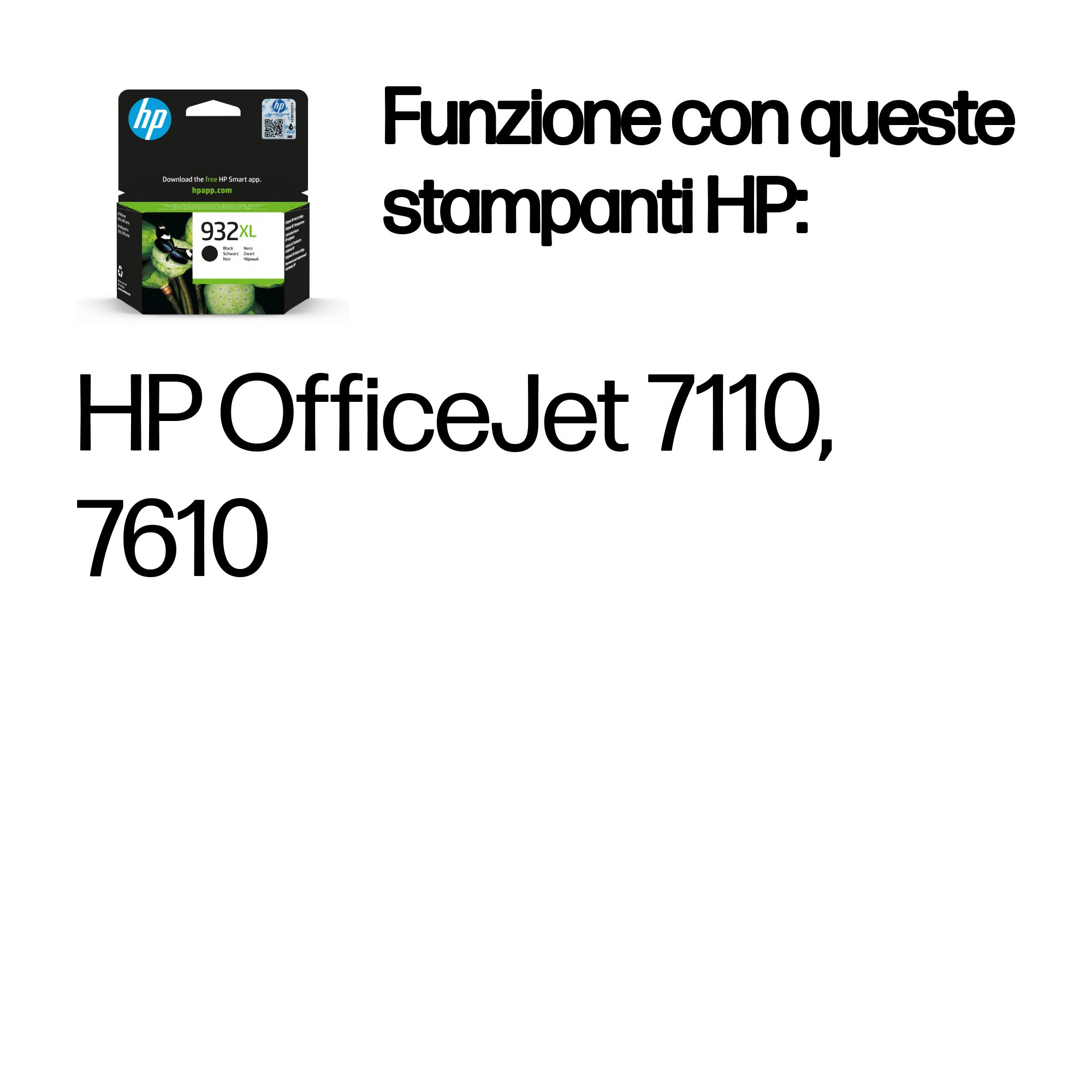Modele drukarek HP OfficeJet 7110, 7610 z wkładem atramentowym 932XL.