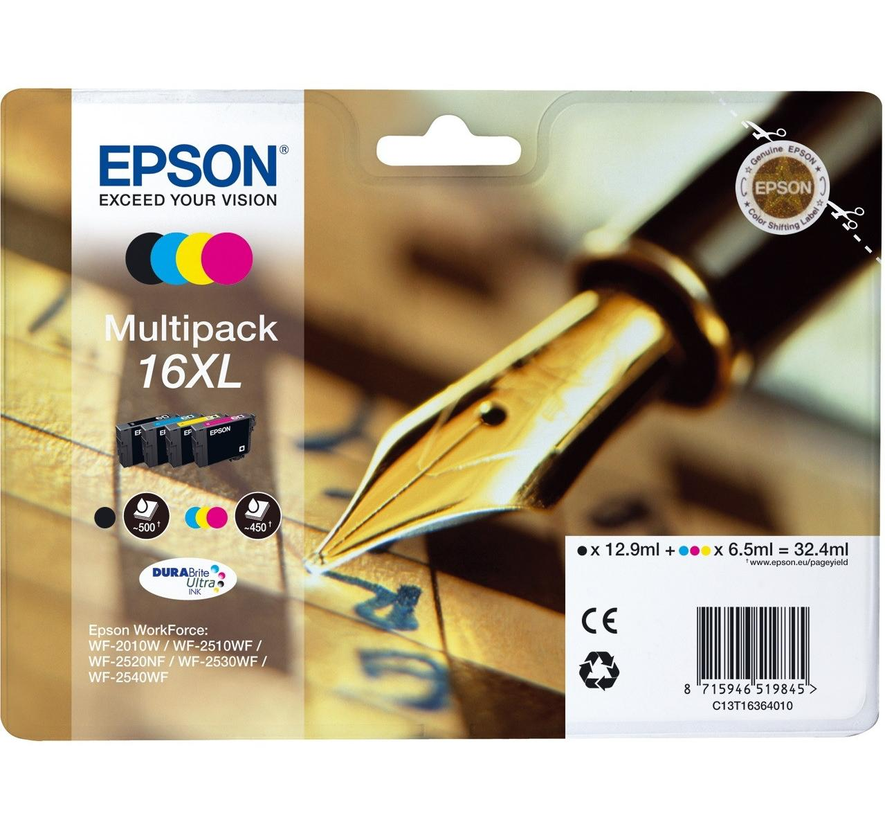 EPSON Pen and crossword 16XL  Zwart, Cyaan, Magenta, Geel