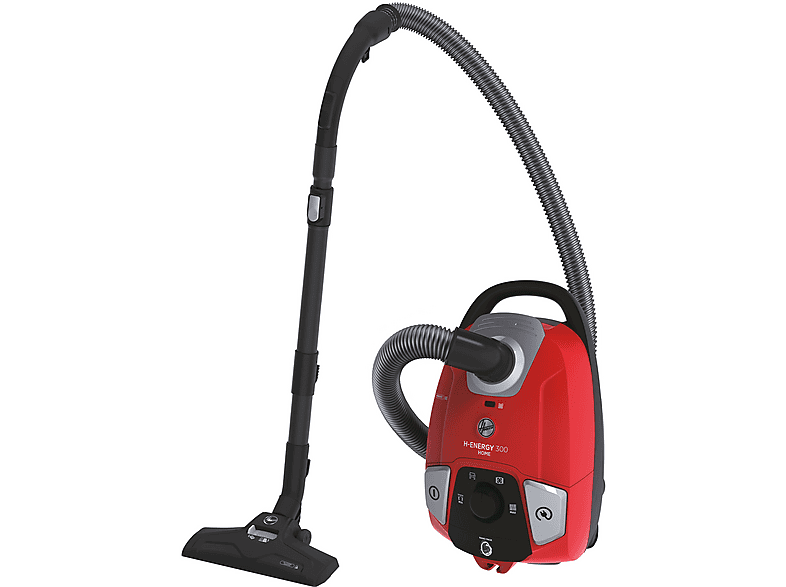 HOOVER HE310HM 011 Trommel-Vakuum Bodenstaubsauger, maximale Leistung: 850 Watt, Tulip Rot Tech Grau)