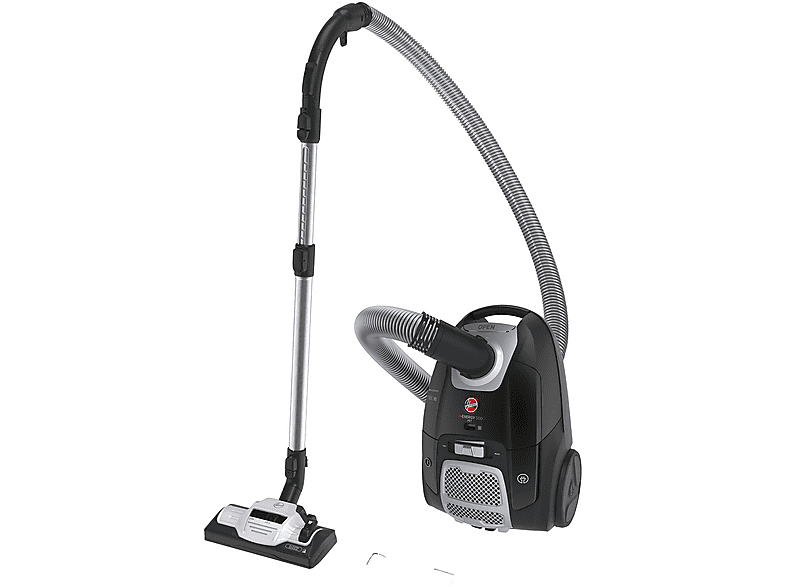 HOOVER HE520PET 011 Akkusauger mit Stiel Bodenstaubsauger, maximale Leistung: 700 Watt, Luxor Schwarz- Tech Grau)