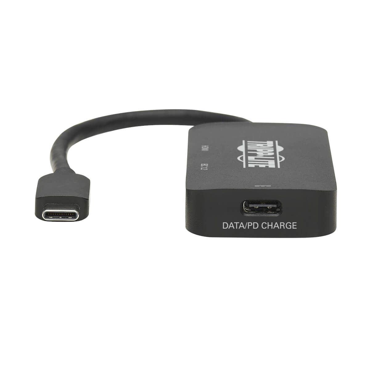 Hub nero con porta USB-C e testo dati/ricarica PD etichettato.
