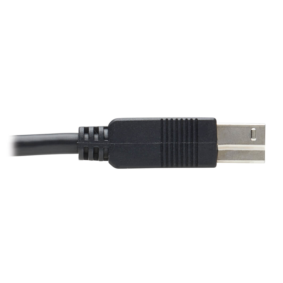 Zwarte USB-kabel met een USB-A-connector aan één uiteinde.
