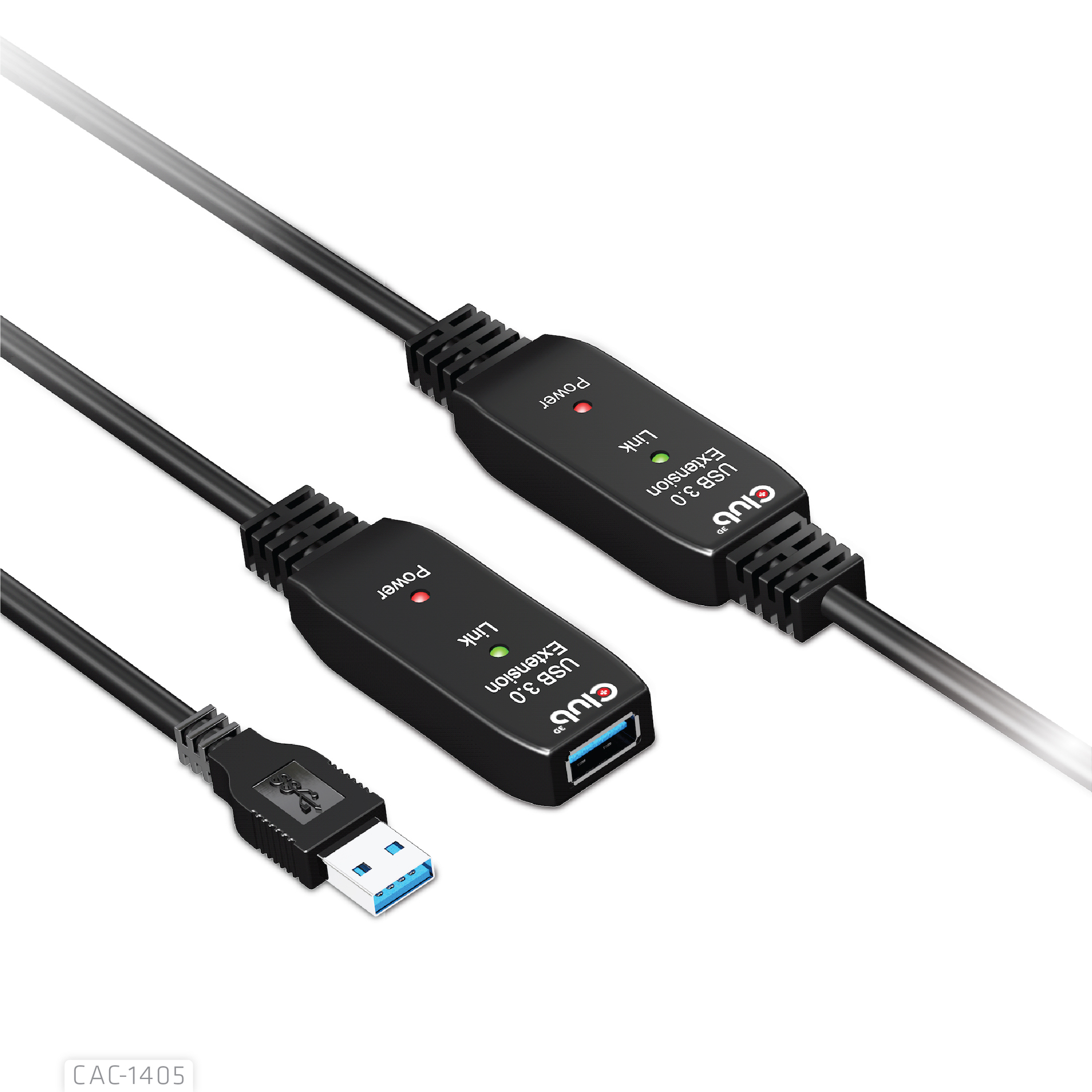 Cavi di prolunga USB con indicatori di alimentazione e collegamento.