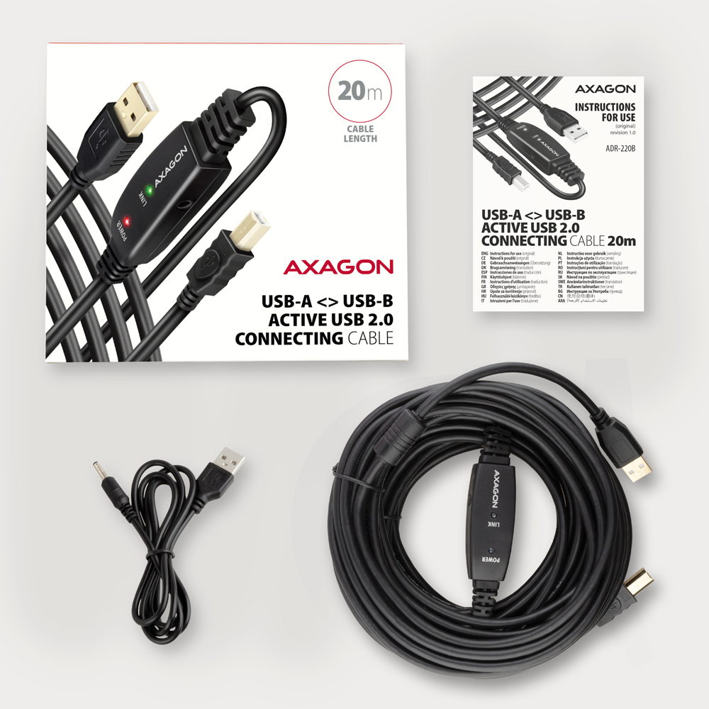 Cavi USB e un diagramma. I cavi sono neri, con connettori USB-A e USB-B.