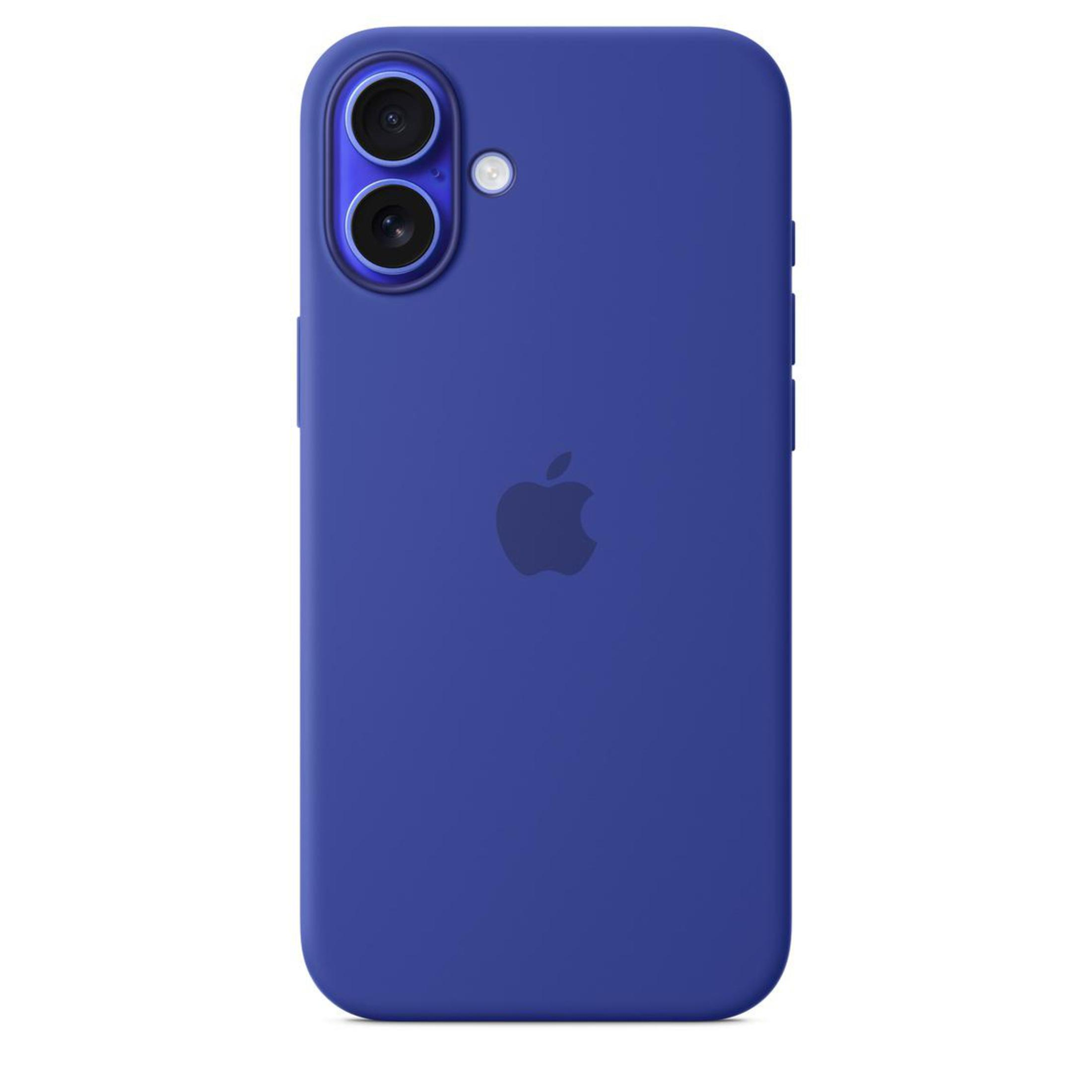 iPhone 12 bleu avec des lentilles d'appareil photo et un logo Apple au dos.
