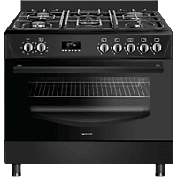 MediaMarkt WIGGO WO-E909R(BB) Fornuis - Gas - Gas / Netvoeding - Breedte 90 cm aanbieding