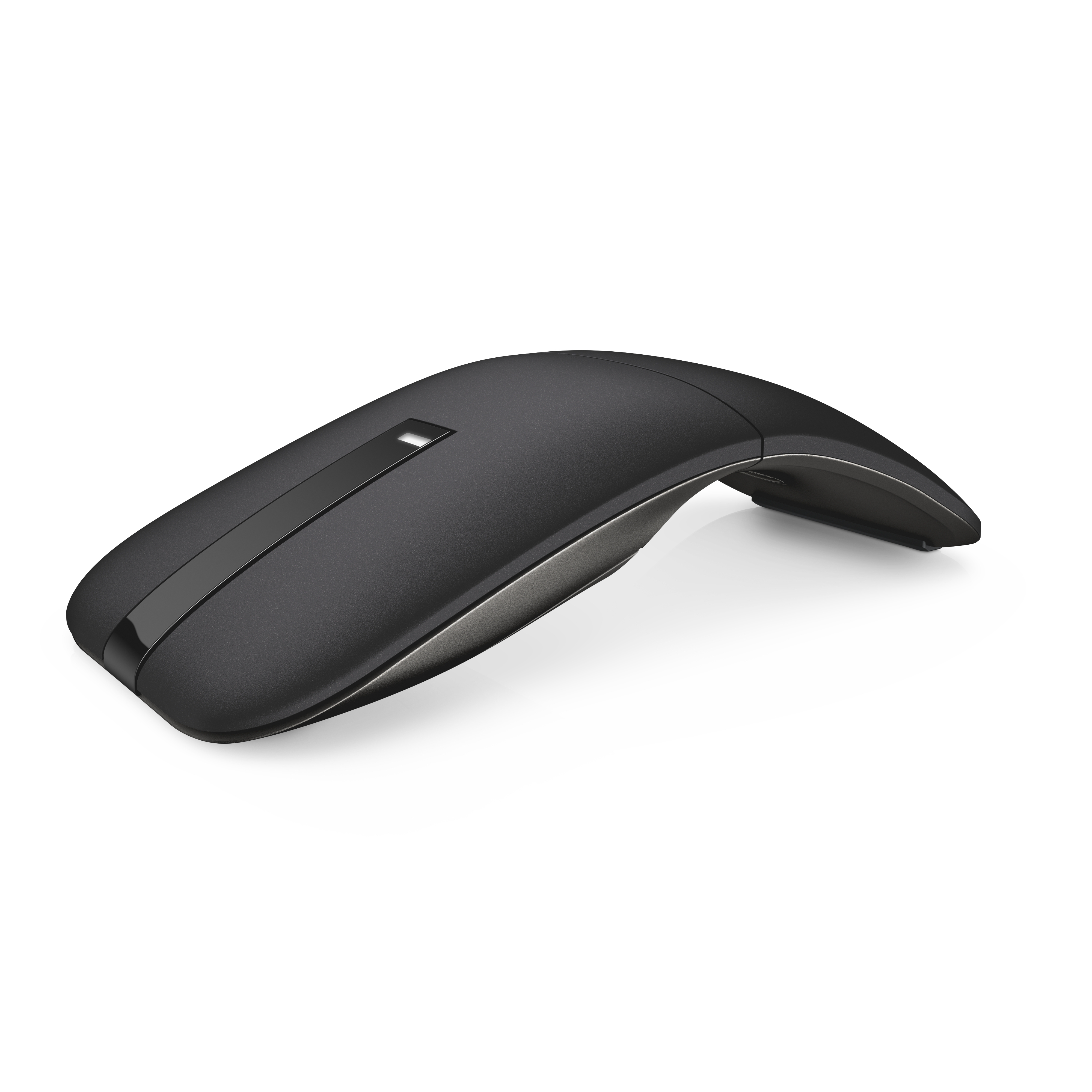 Ratón negro con diseño elegante y plano. El fondo es blanco.