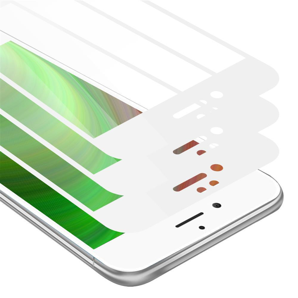 Un telefono con una protezione per lo schermo applicata. La protezione ha un design con forme colorate.