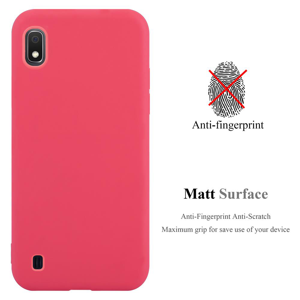 Rosa Handyhülle mit Anti-Fingerprint-Text und Anti-Fingerprint-Logo.