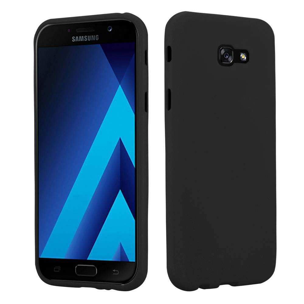 Dos teléfonos, uno negro y otro con pantalla azul, en fundas negras.