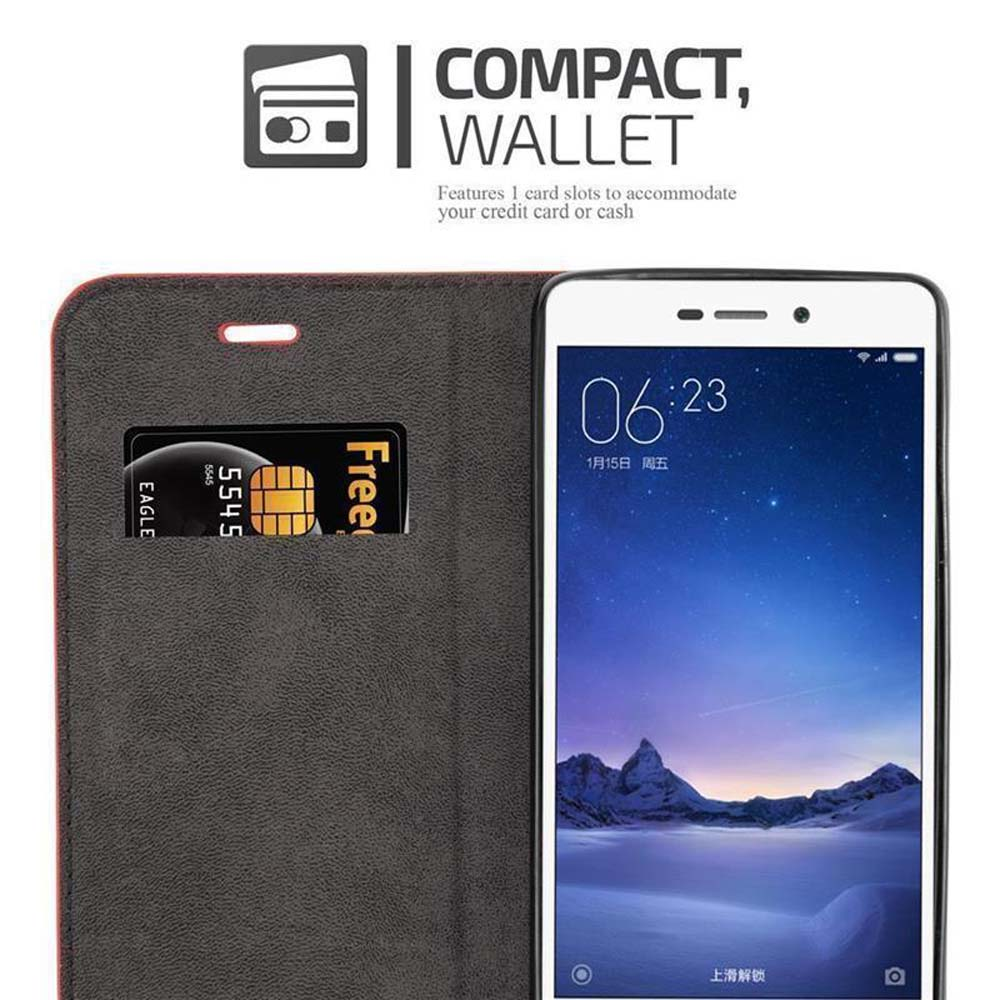 Una custodia per telefono con fessura per carte contenente una carta di credito. Lo schermo mostra l'ora.