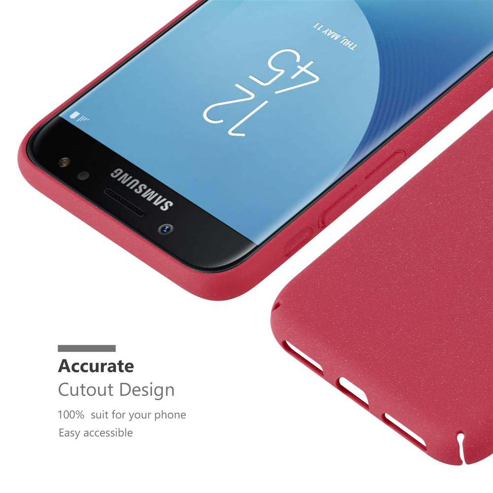 Rote Handyhülle auf Telefon. Anzeige zeigt Zeit. Genaues Ausschnittdesign wird notiert.