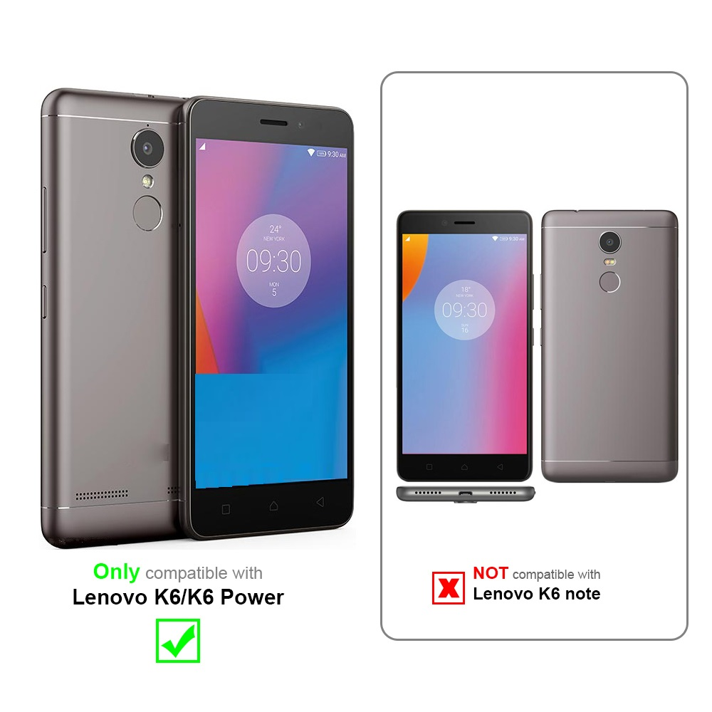 Zwei Telefone nebeneinander. Nur kompatibel mit Lenovo K6/K6 Power.