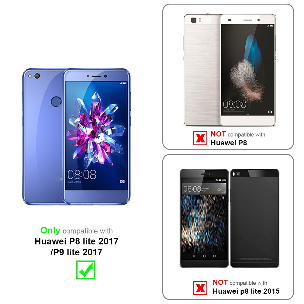 Un confronto tra Huawei P8 lite 2017/P9 lite 2017 e Huawei P8 lite 2015 con indicazioni di compatibilità.