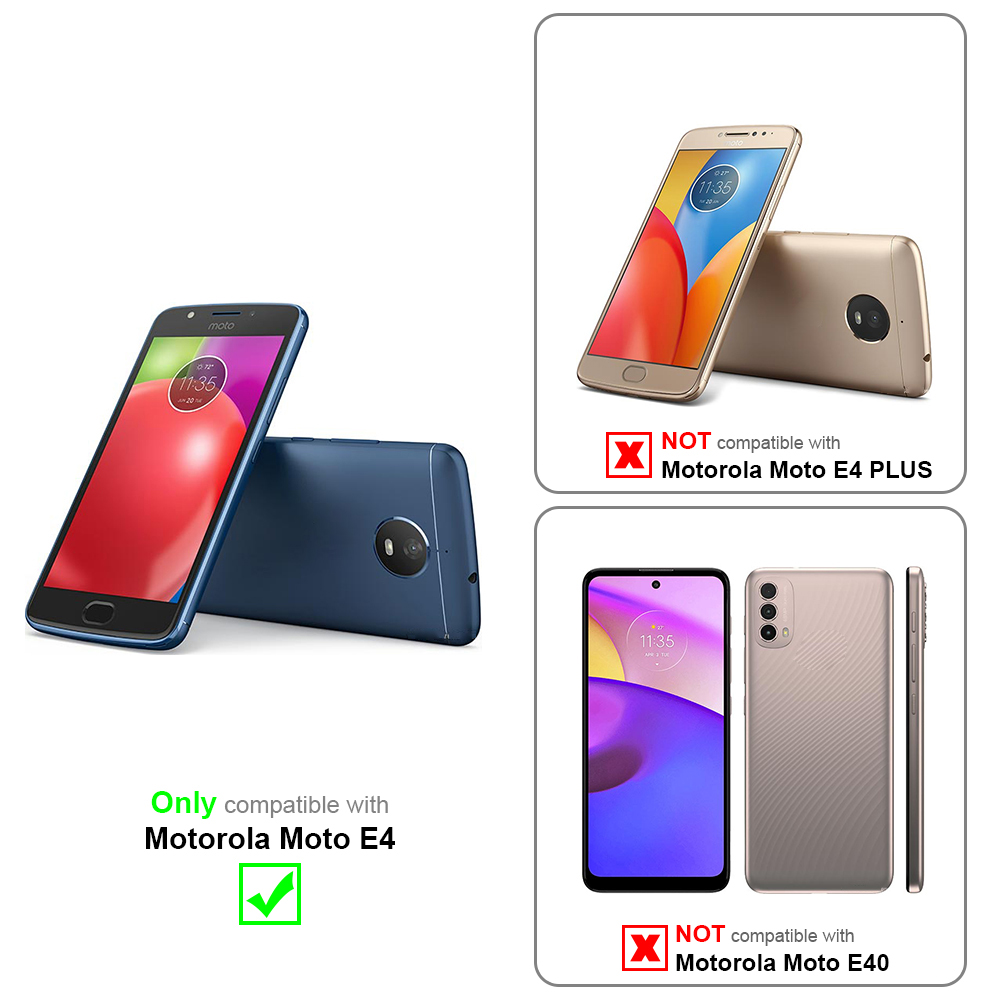 Confronto tra Motorola Moto E4 ed E4 Plus, con l'E4 compatibile e l'E4 Plus no.