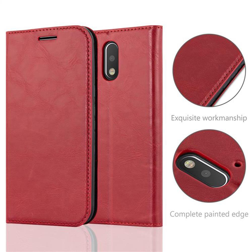 Funda roja para teléfono con teléfono y borde pintado completo, con detalles.