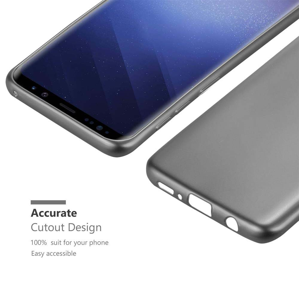 Una custodia per telefono con un telefono all'interno, design ritagliato. Il testo dice 'Accurate Cutout Design' e 'Easy accessible'.