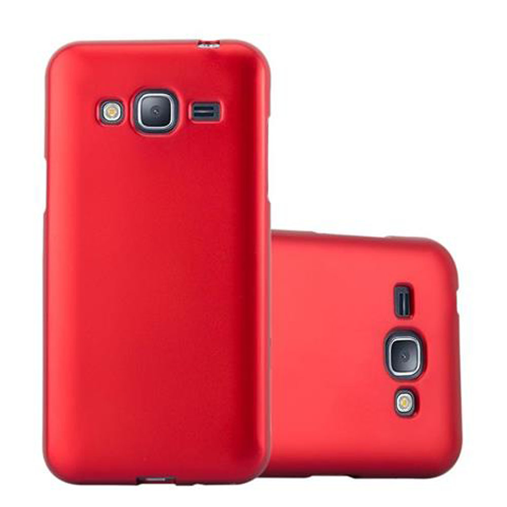 Fundas de teléfono rojas. Dos fundas, una muestra la parte trasera, otra la delantera.