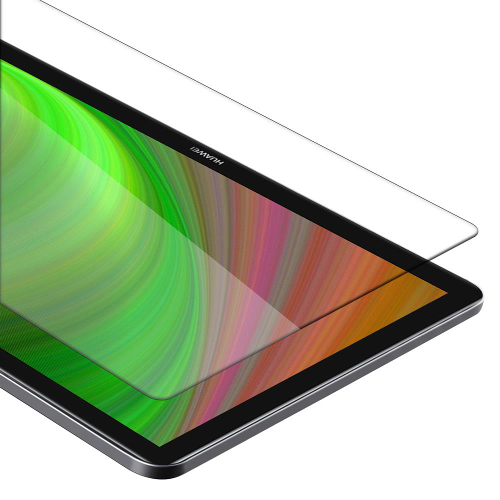 Tablet con protezione schermo. Mostra un motivo verde e arancione.