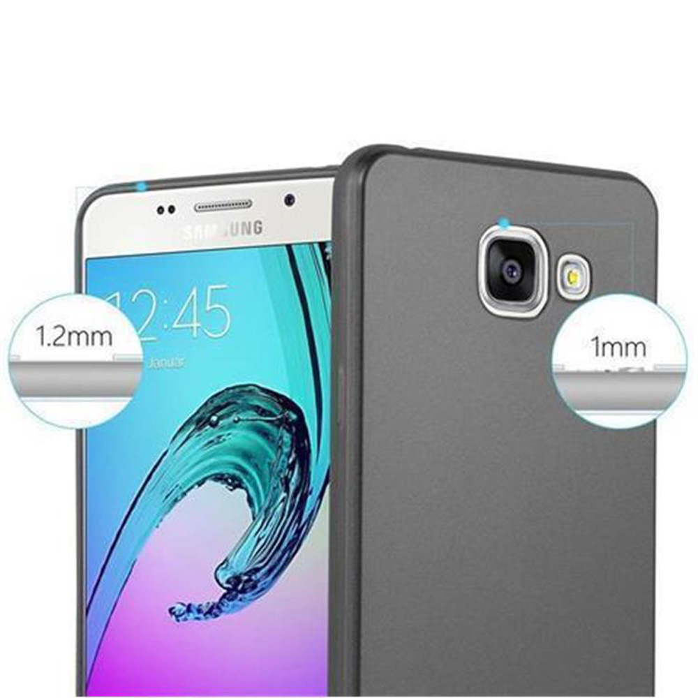 Ein Telefon in einem grauen Gehäuse. Das Gehäuse zeigt eine Dicke von 1,2 mm und 1 mm.
