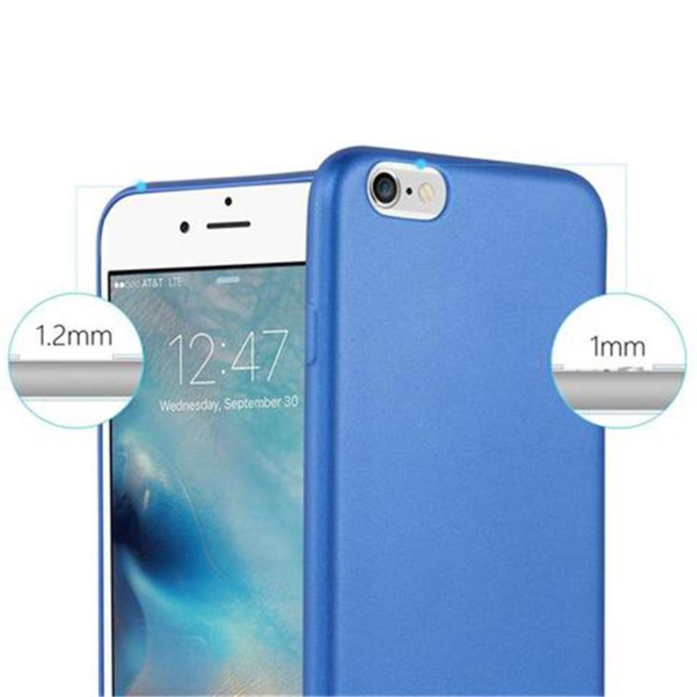 Una custodia blu per telefono con le misure di 1,2 mm e 1 mm.