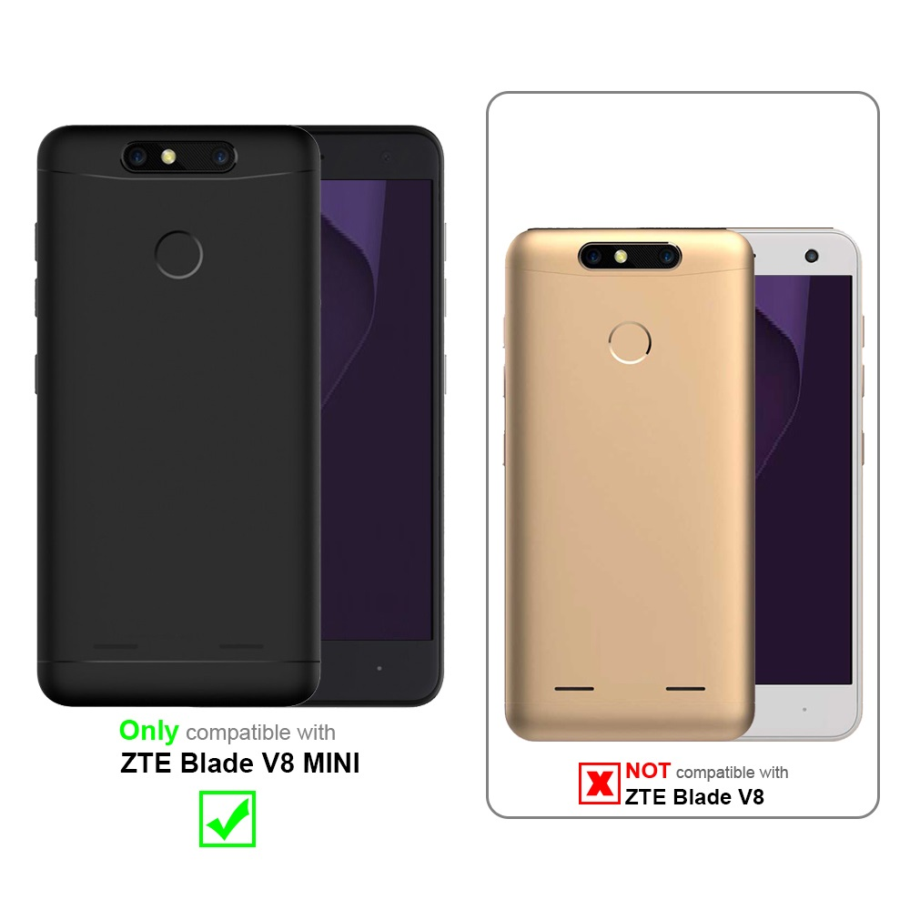 Zwei Telefone, eines schwarz, eines gold, mit Text zur Kompatibilität.