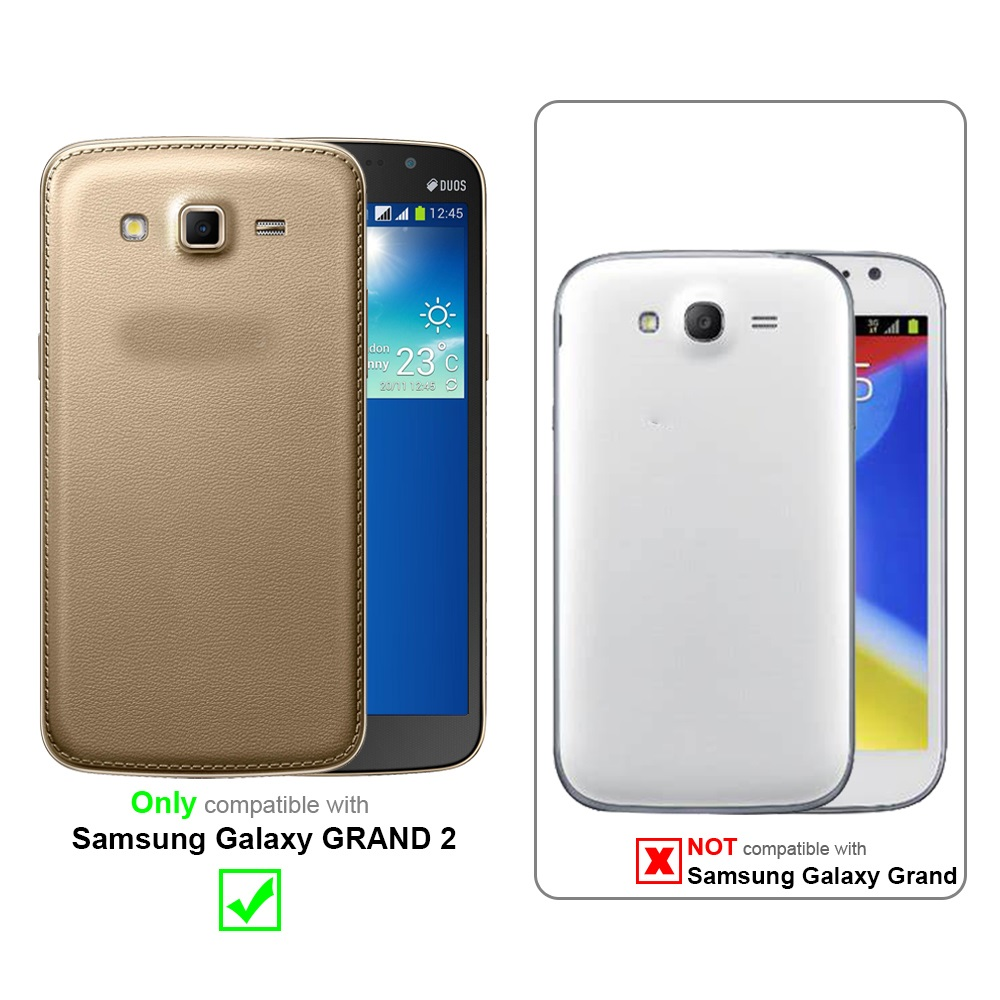 Dos teléfonos, uno en una funda dorada y el otro sin funda. La funda dorada es compatible con un teléfono.