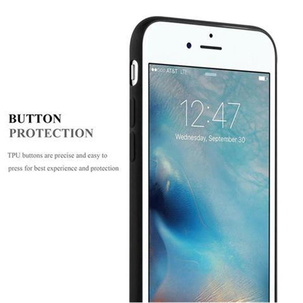 Uno smartphone in una custodia, che mostra l'ora e la data sullo schermo. La custodia è nera.