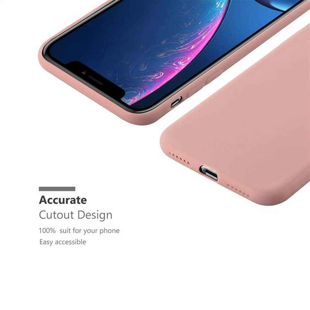 Custodia rosa per telefono con telefono all'interno. Dettagli: Design di ritaglio preciso. Sfondo bianco.