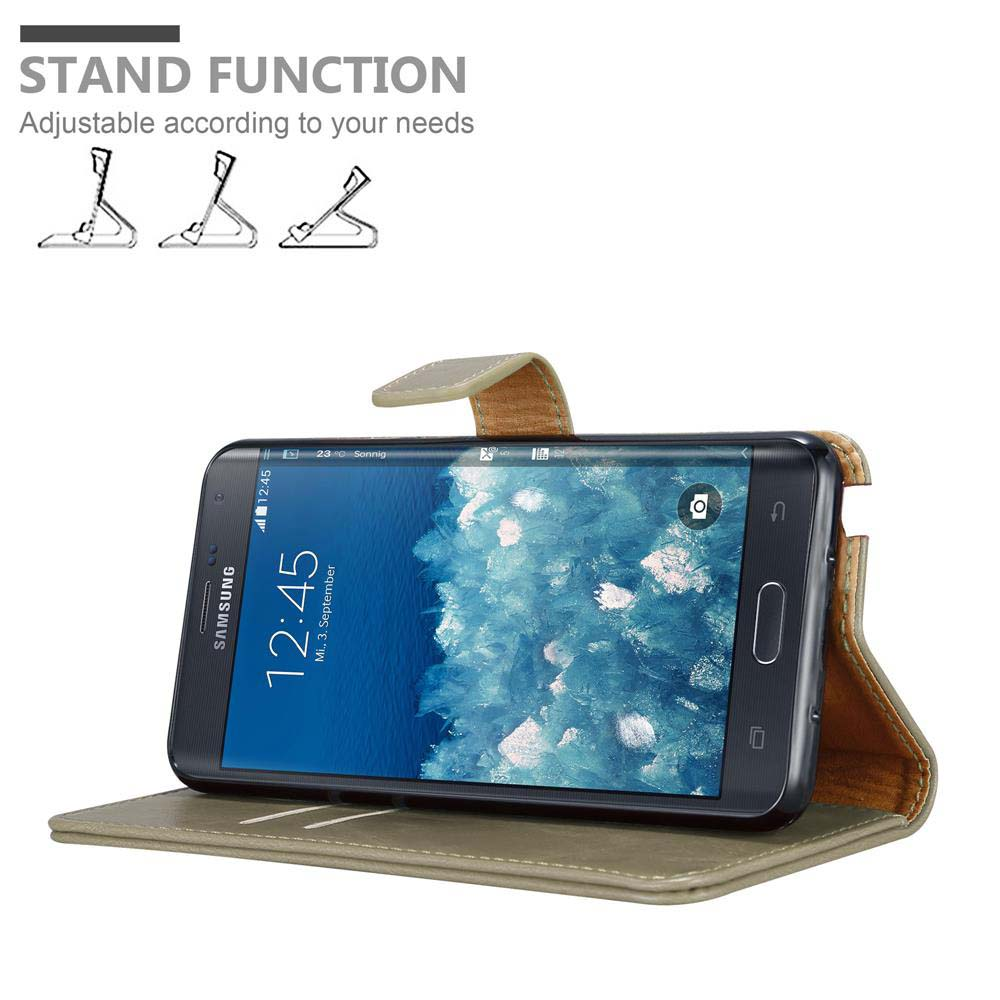 Telefono su un supporto, che mostra uno schermo con un'interfaccia e una descrizione della funzione supporto.