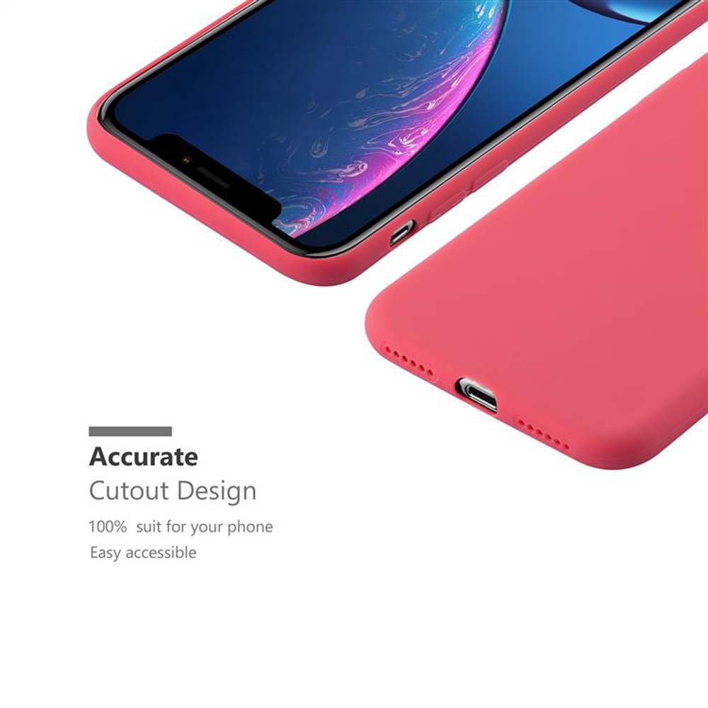 Custodia rosa per telefono con un telefono all'interno, che mostra il design ritagliato.