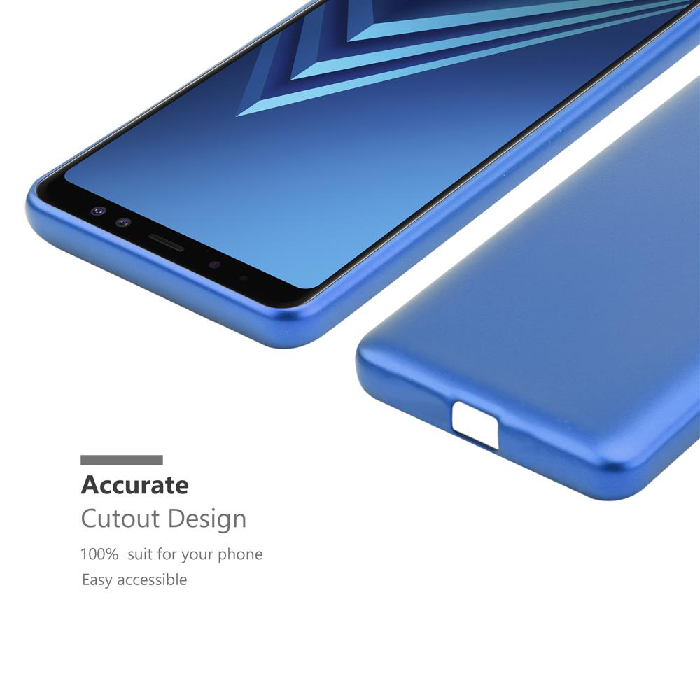 Ein blaues Telefon und eine blaue Handyhülle. Die Hülle ist geöffnet.