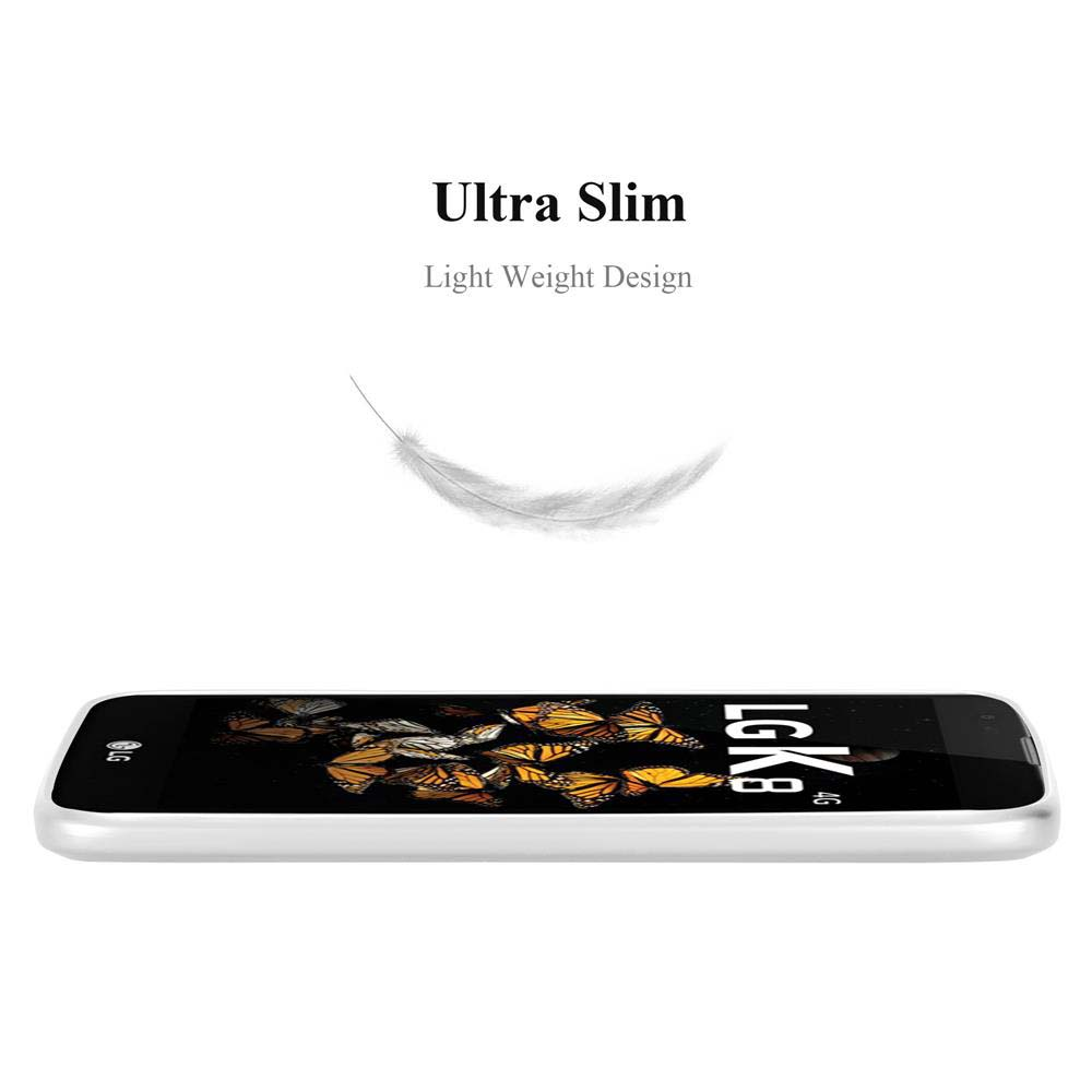 Un telefono con uno sfondo di farfalle, sopra una piuma fluttuante, il testo 'Ultra Slim'.
