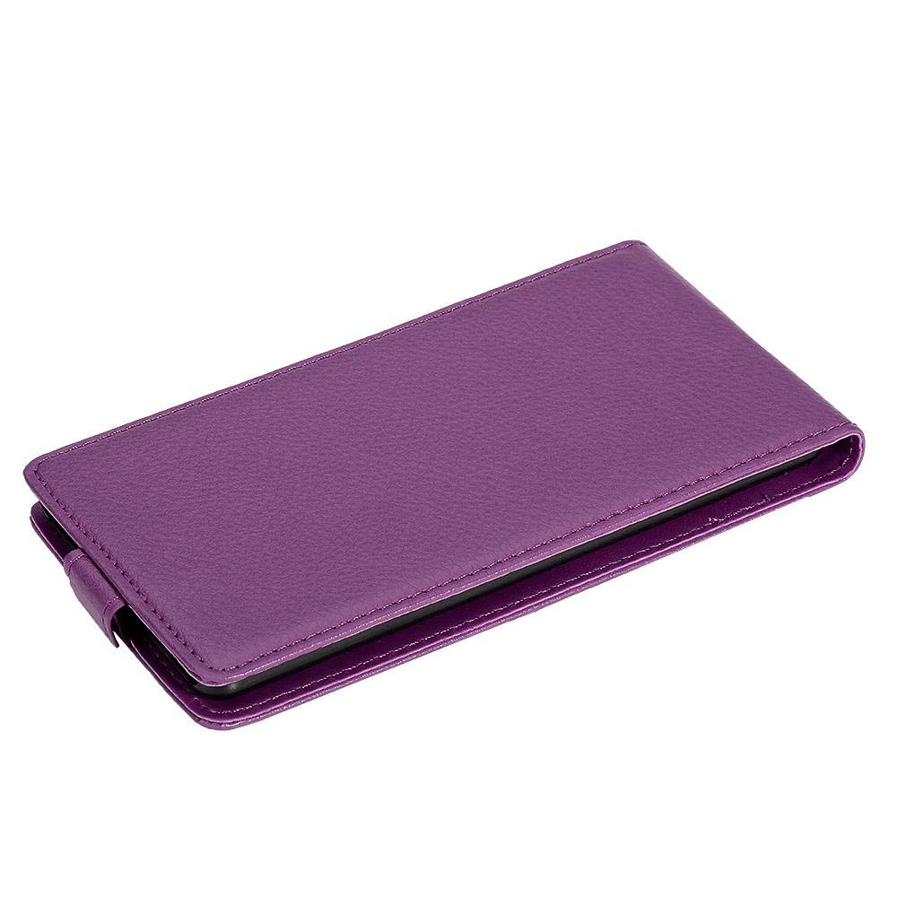 Una custodia per telefono viola. È chiusa e ha una superficie liscia.