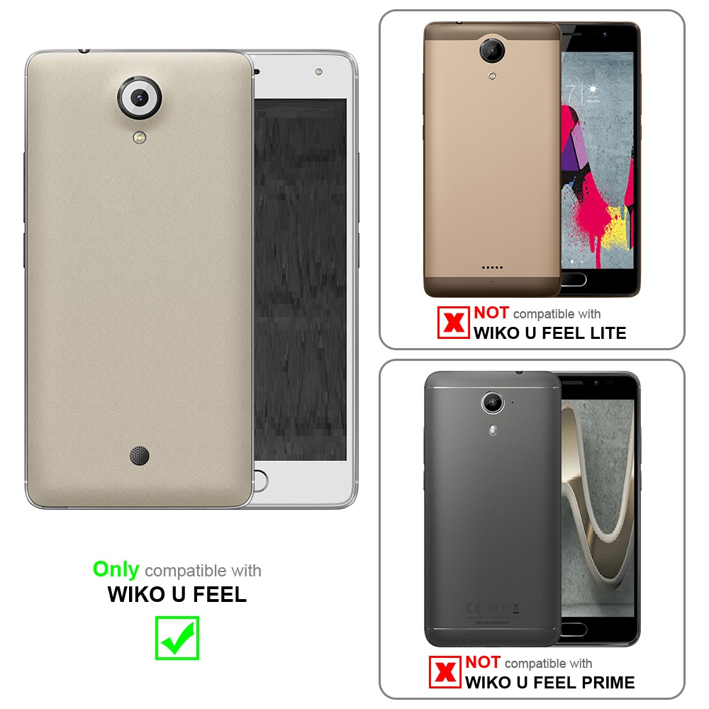 Bilder mit Handyhüllen. Eins mit einem Wiko U Feel Telefon und eins mit einem Wiko U Feel Lite.