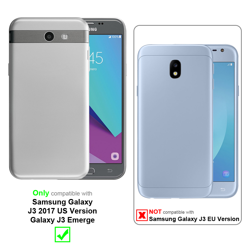 Due telefoni, uno con custodia, che mostrano la compatibilità con un modello Samsung specifico.