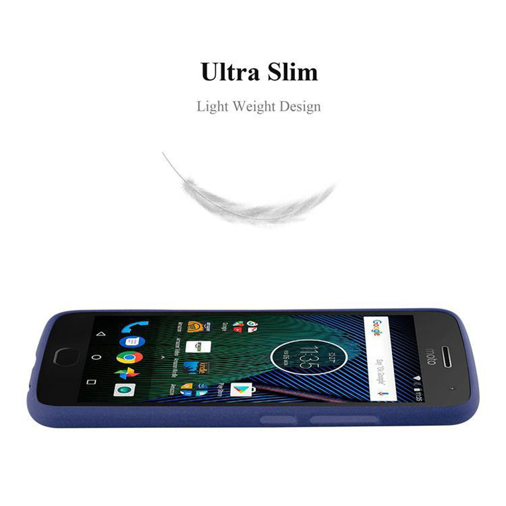 Un telefono su una superficie, un design ultrasottile con una grafica a piuma.