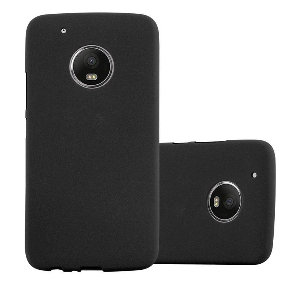 Due custodie nere per telefono, una verticale, l'altra orizzontale, con un cerchio per la fotocamera.