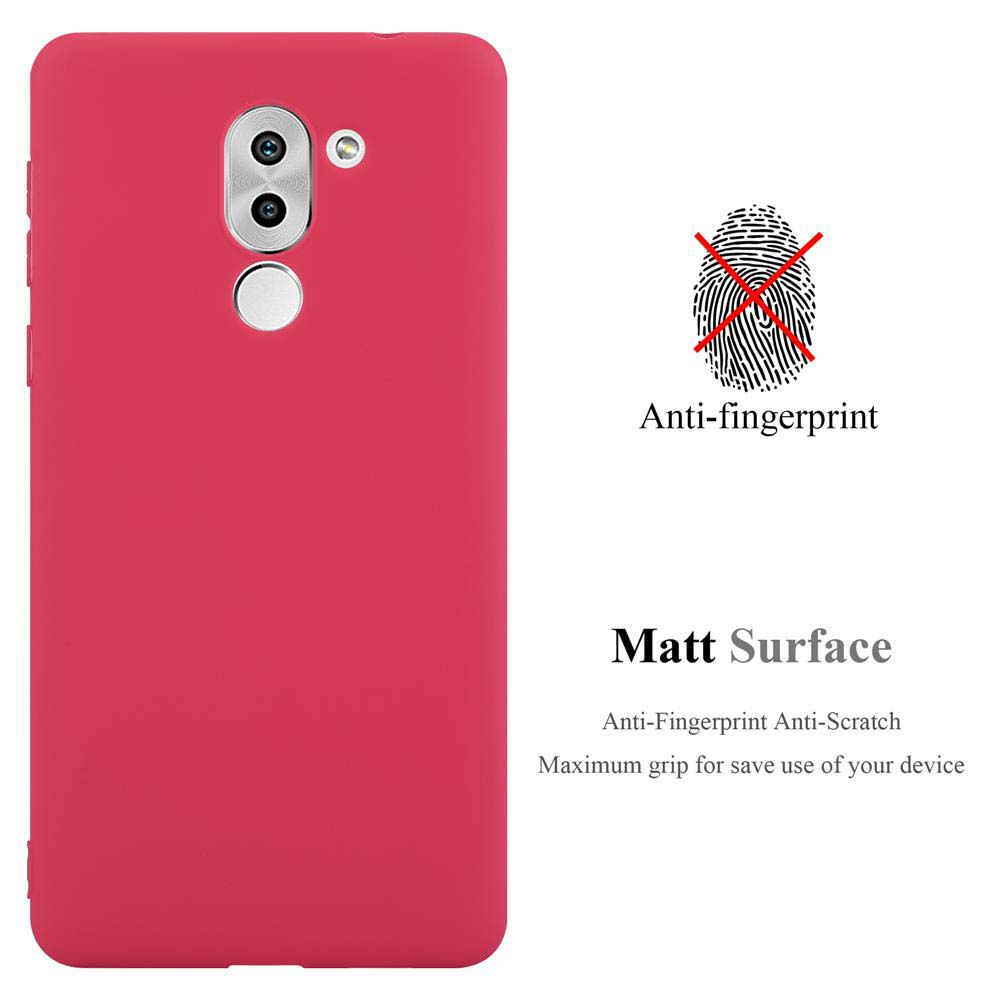 Rote Handyhülle auf Weiß, Anti-Fingerabdruck, matte Oberfläche. Anti-Kratzer-Text.