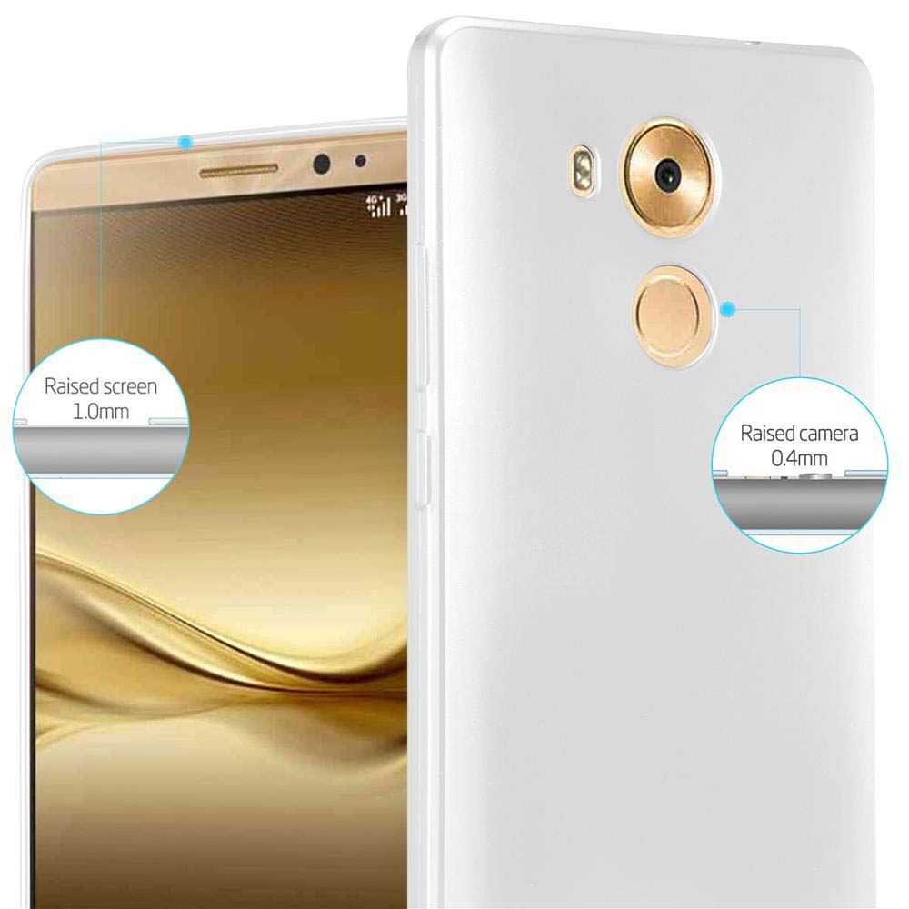 La funda del teléfono muestra la pantalla y la cámara elevadas. La pantalla es de 1,0 mm, la cámara de 0,4 mm.