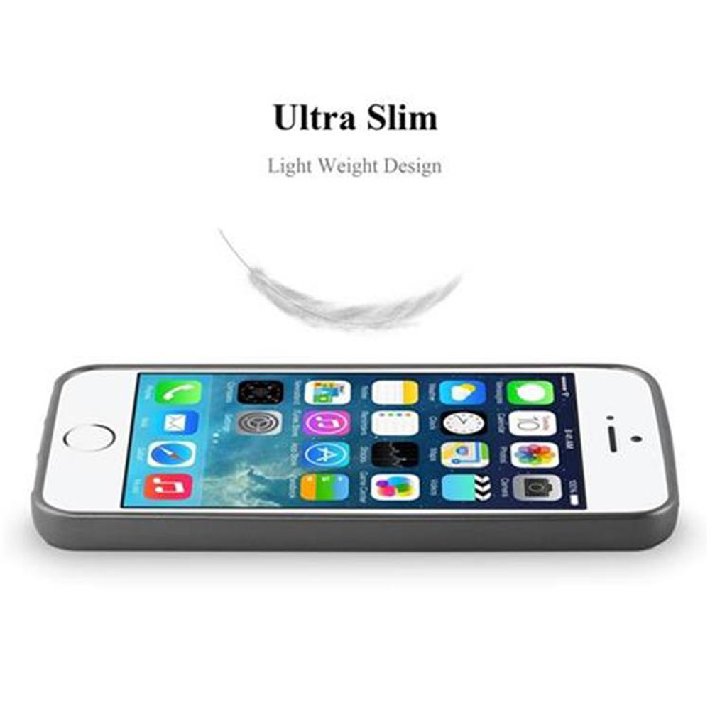 Un telefono in una custodia. Il testo sopra dice 'Ultra Slim Light Weight Design'.