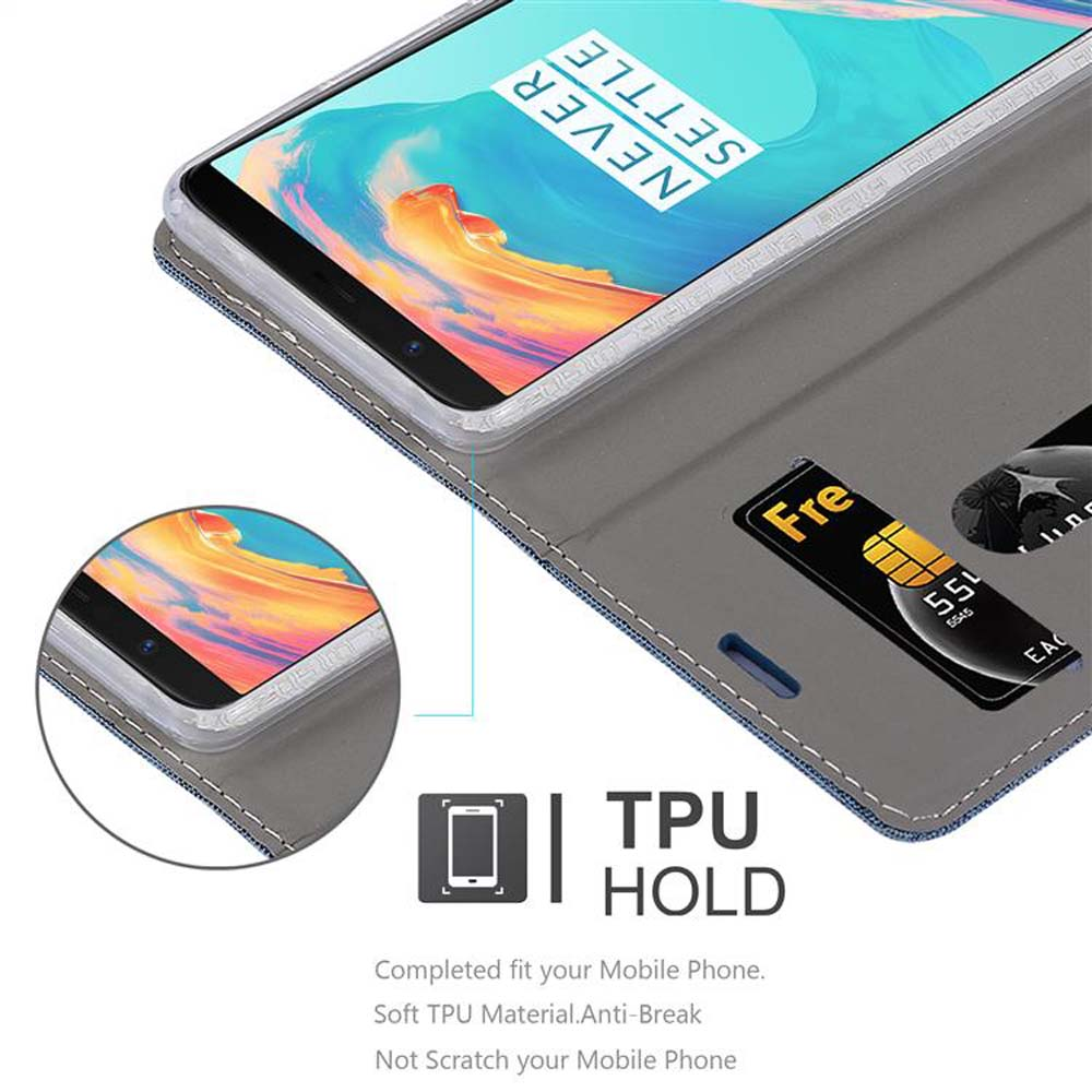 Ein Telefon in einer Hülle. Eine Kreditkarte befindet sich in der Hülle. Der Text 'TPU HOLD'.