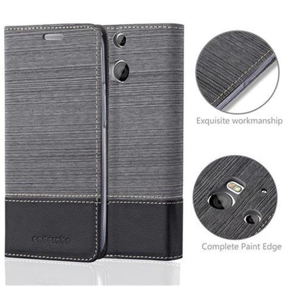Graue und schwarze Handyhülle mit Detailaufnahmen. Zeigt exquisite Verarbeitung.