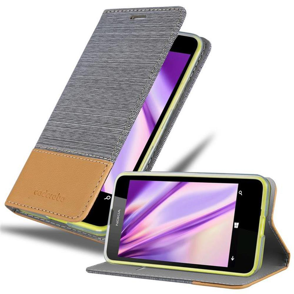 Dos teléfonos en fundas. Uno abierto, el otro cerrado. Las fundas son grises y marrones.