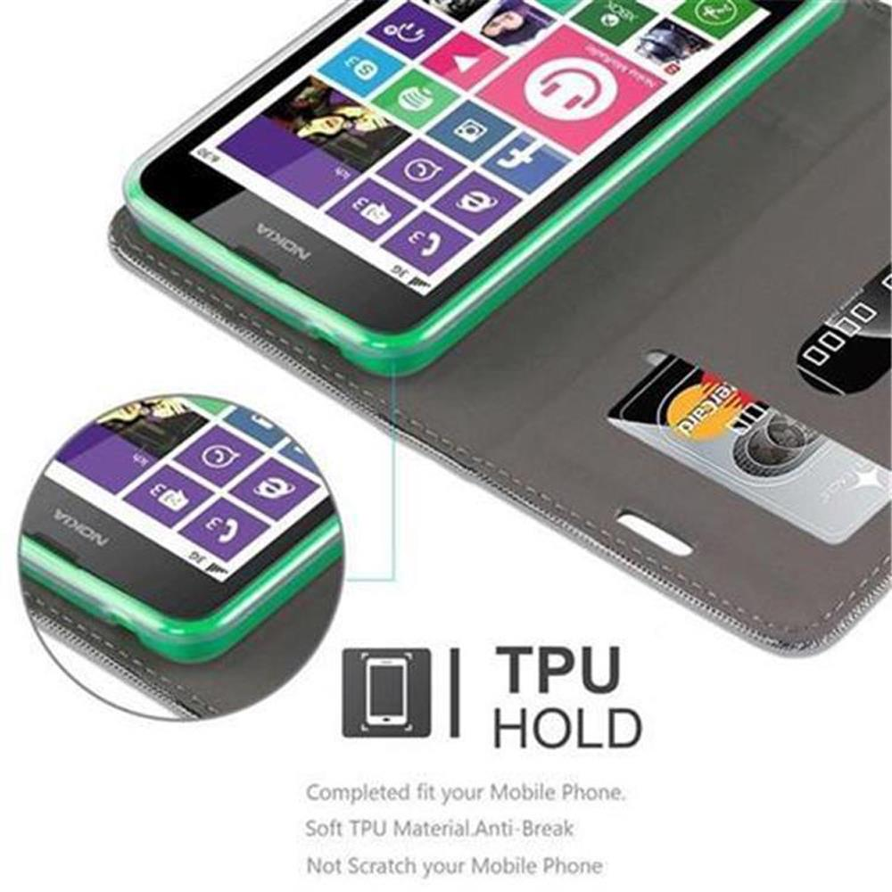 Un teléfono en una funda con ranura para tarjeta. El texto dice 'TPU HOLD' y muestra iconos.