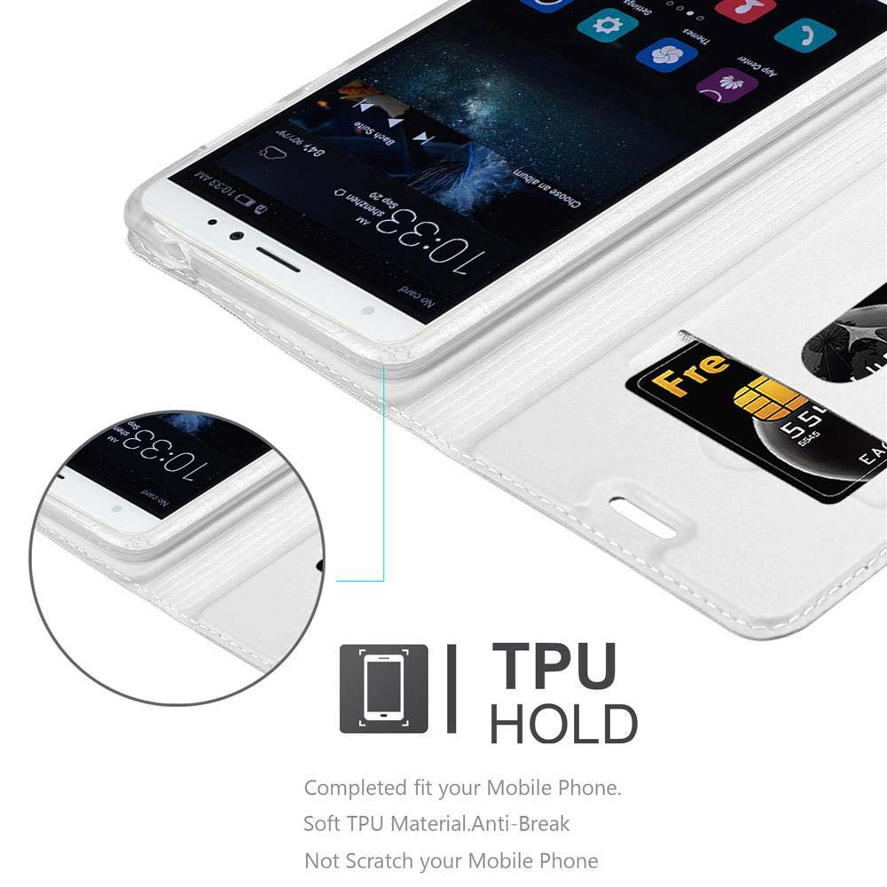 Un telefono all'interno di una custodia bianca con una SIM card, e la scritta 'TPU HOLD'.