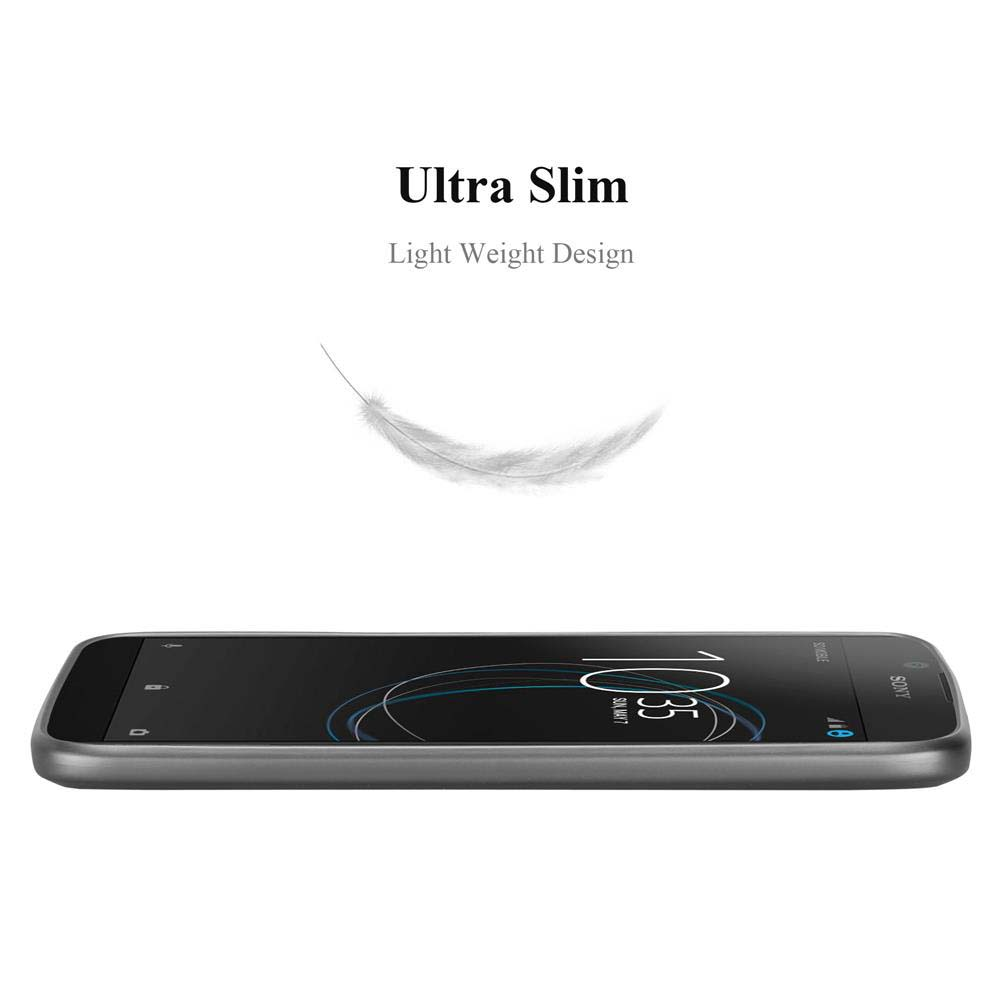 Un telefono piatto con una piuma sopra, con il testo "Ultra Slim".