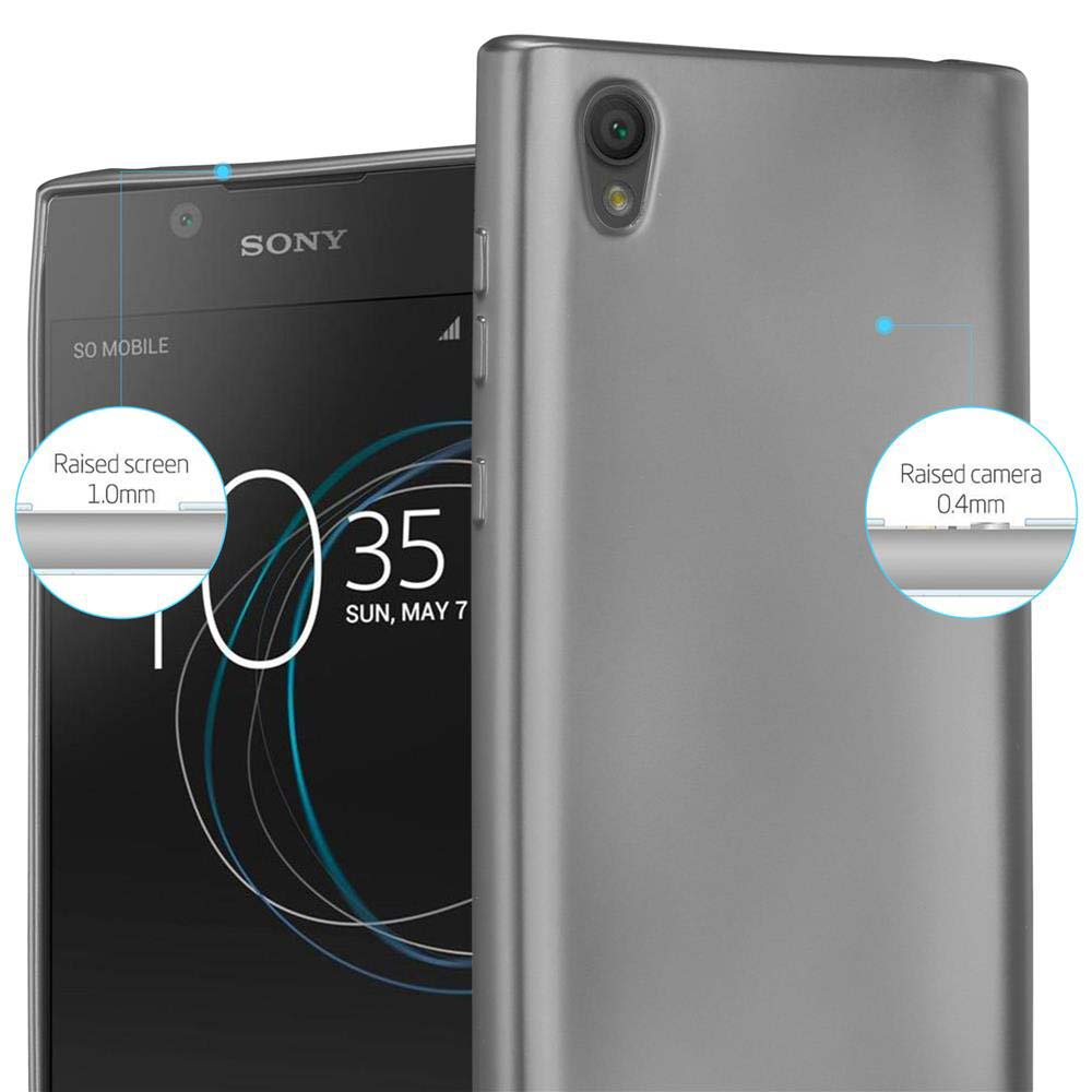 Telefono e custodia argentati, dettagli della fotocamera e dello schermo rialzati evidenziati.