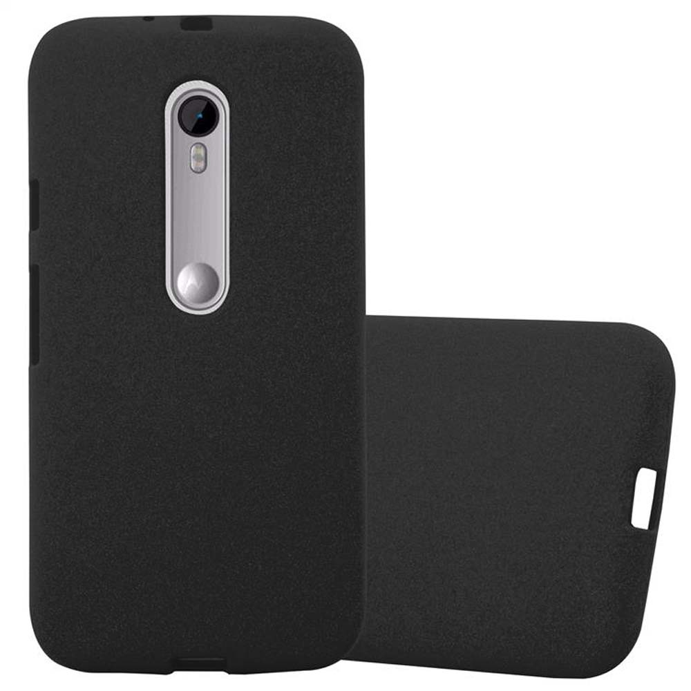Una funda negra para teléfono con un solo agujero para la cámara.